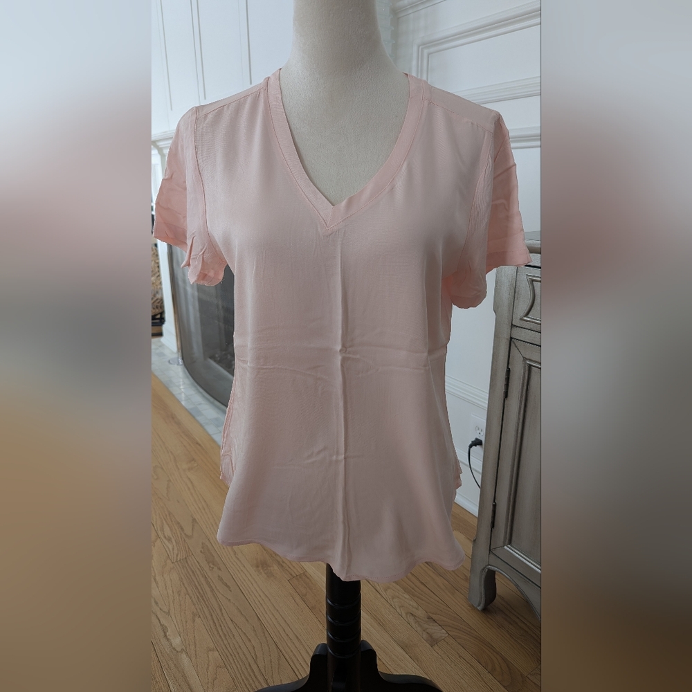 V-Neck Light Pink Women's Top